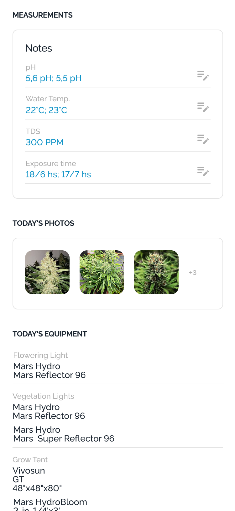 HarvestED app — diary measurements and photos